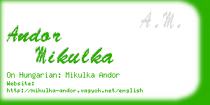 andor mikulka business card